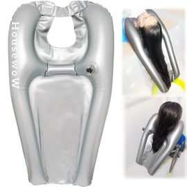 Inflatable Shampoo Bowl, Portable Hair Washing Tray for Bedside and in Bed, Lightweight Shampoo Basin for Elderly, Disabled, Pregnant, Injured, Bedridden, Handicap, Lightweight Hair Washing Sink…