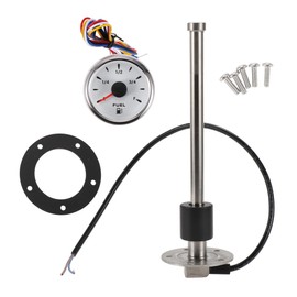 Hihaha Fuel Sending Unit and Gauge Kit Boat Fuel Sending Unit Marine Fuel Sender Unit Metal 8.86" 1 Set Silver Tone Black White 0-190 Ohm