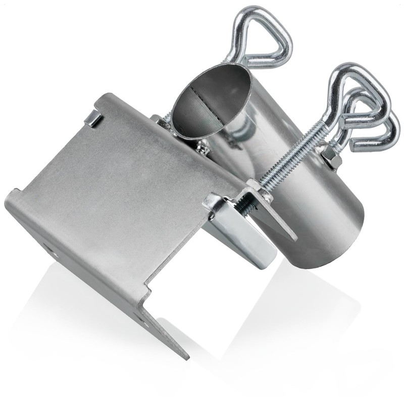 com-four® Parasol Holder Made of Galvanised Steel, Adjustable Umbrella Attachment