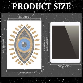 MAYJOYDIY Evil Eye Rhinestone Transfer Hot Fix Stickers 11.7x8.3 inch Bling Diamond Heat Transfer Design Decal Applique Patch for T-Shirt Jacket Bags Garments DIY Accessories