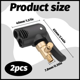 AONAYO Pack of 2 Adaptor French Valve, French Valve Adapter, Car Valve Lever Plug, Car Valve Adapter, Air Chuck, Tyre Valve Adapter 7.8 mm, for Car, Bicycle, Motorcycle, Lorry, Tyre Inflator