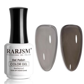 RARJSM Jelly Black Nude Gel Nail Polish Sheer Black Clear Glass Gel Polish Neutral Transparent Crystal Colors Nail Gel Polish 15ml Single Bottle Soak off UV LED Cured for Home Salon DIY Manicure