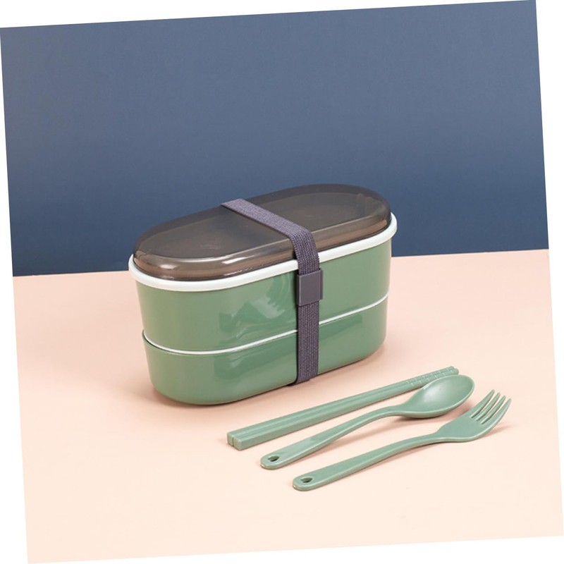 FUNOMOCYA 1Set Double Layer Bento Lunch Box for Portable Container