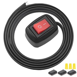 MKBKLLJY 1Pcs Red Paste Type Switch Car Rocker Switch ON/Off Surface Mount DC 12V Push Button Switch led Light Strip Switch 24V 110V 230V 3A 5A 10A High Current with 23.6inch Cable for Car Lamp