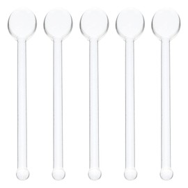 Operitacx Zuckerl Ffel Glass Mixing Spoons 5 Espresso Spoons Mini Coffee Spoons for Tea Stirring Rod Stirring Spoon 13 cm Glass Coffee Stirrer Soup Spoon