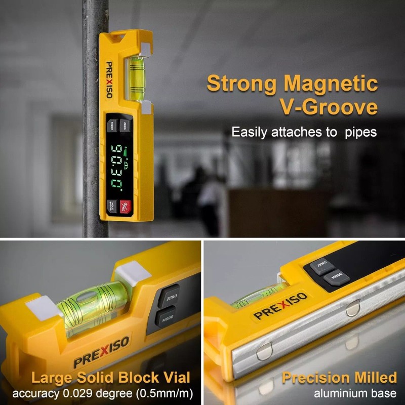 Prexiso Digital Level & Digital Protractor, 7 inch Angle Finder