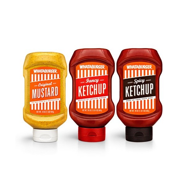 The Whataburger Legendary Trio (Original Mustard, Fancy & Spicy Ketchup) - DIRECT FROM WHATABURGER