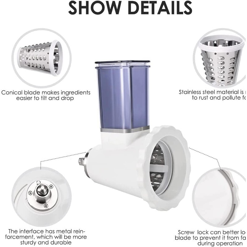 ZACME Slicer/Shredder Attachment for ZACME Stand Mixers, Cheese Grater &