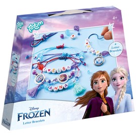 Totum Jewellery Making Set: Letter Bracelets Craft with Motifs of Anna, Elsa & Olaf and Colourful Letter Beads, Gift for Girls from 4 Years, 681460