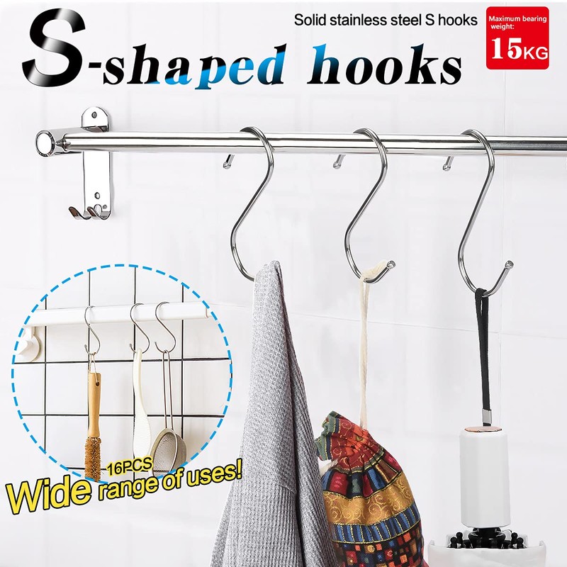 S Hooks for Hanging, S Shaped Hooks, Heavy Duty S