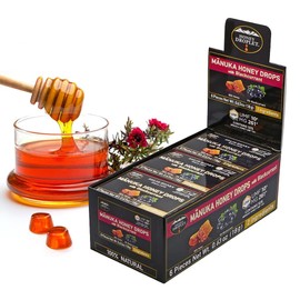 HONEY DROPLET] UMF™10+ (MG 261+) 100% Manuka Honey Drops, Truly Natural from New Zealand, 2 Premium Ingredients, 12 Packs (Blackcurrant Flavor)