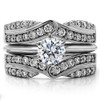Sterling Silver Infinity Bypass Engagement Ring Guard with Cubic Zirconia