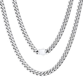 Silver Chain Mens Necklace Chain Stainless Steel Chain Cuban Chain Mens Chains