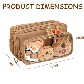 AYNKH 10-Layer Detachable Pencil Case Set, Cute Capybara-Themed with Multiple Compartments for Students Organize Stationery, Functional Stylish Portable Durable Versatile Storage with Capybara Decor