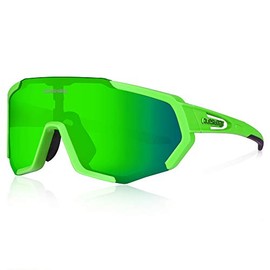 Queshark Cycling Glasses Polarized Sports Sunglasses for Men Women with 3 Lens Running Driving Fishing Baseball