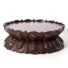 GOLDY&WENDY Round Wooden Display Stand Lotus-shaped Pedestal Vase Buddha Statue