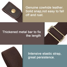 WERFORU 3 Pack No Buckle Elastic Belts, No Show Stretch Belts for Men Buckle Free Adjustable Belts, Black/Blue/Coffee