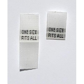 250 pcs White Woven Clothing Sewing Folded Care Label Tags - ONE Size FITS All