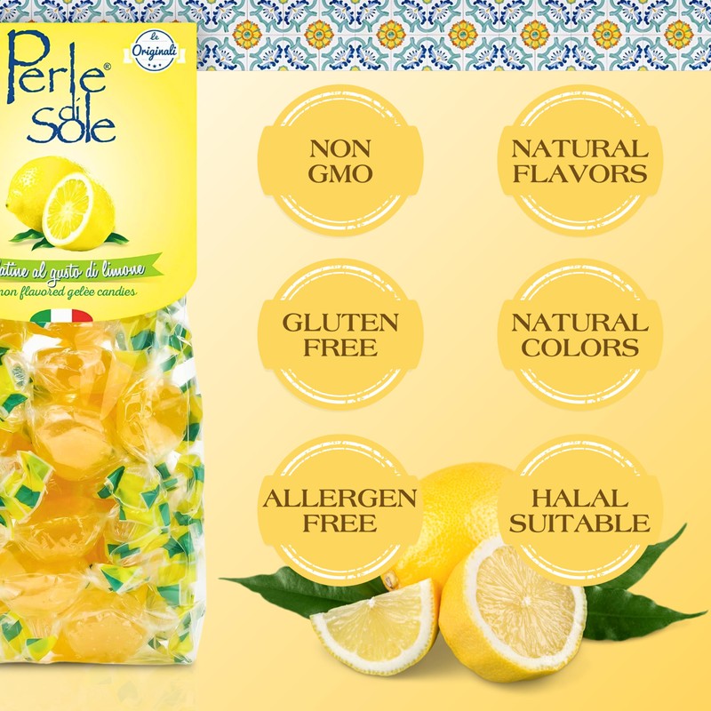 Perle di Sole Lemon Jelly Candy - Italian Jelly Candies