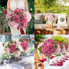 ZYTUYO Pink Hydrangea Artificial Flower 3 PCS 21in Real Touch