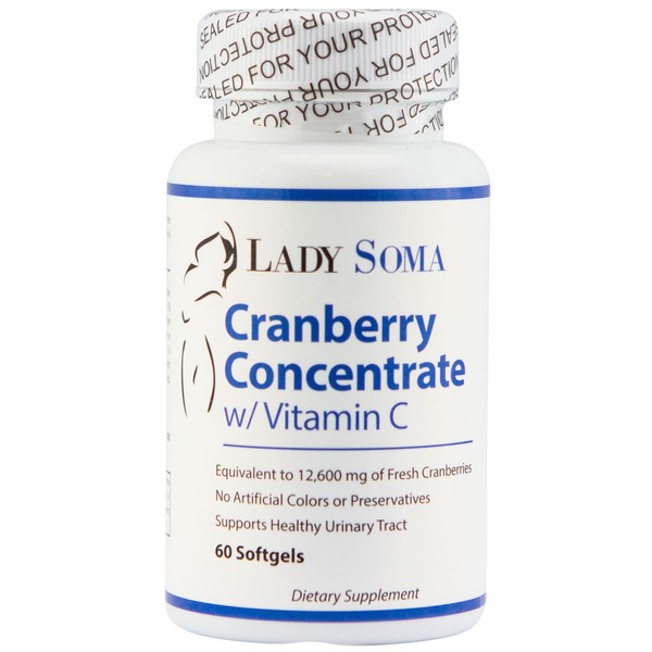 Lady Soma Cranberry UTI Dietary Supplement w/ Vitamin C, 60 Soft Gels