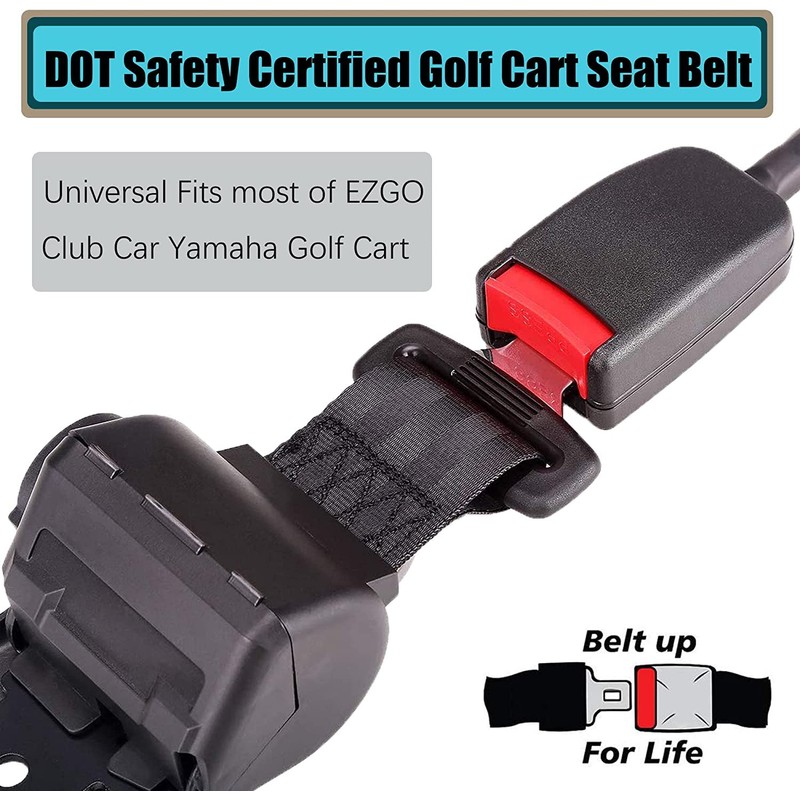 10L0L Universal 2 Passenger Golf Cart Seat Belts for Yamaha,