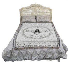 Pure Country Weavers Save The Bees Blanket by Cindy Shamp - Garden Floral Gift Tapestry Throw Woven from Cotton - Made in The USA (72x54)