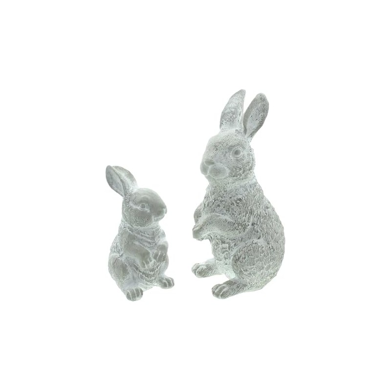 FRANK FLECHTWAREN Rabbit Washed, Set of 2, Cement, Heavy Quality,