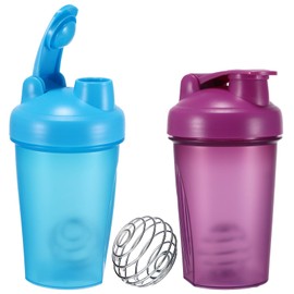 ZONKSTEE Protein Shaker Bottle with Stainless Steel Mixing Ball, 400ml Bulk Shaker Bottle BPA and DEHP-free, Leakproof Flip On Lid Protein & Supplement Shaker Bottle- Easy to Grip & Temperature Safe