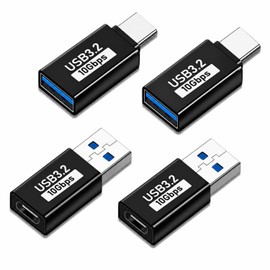 USB 3.2 to USB C Adapter 4-Pack,10Gbps High-Speed Type-C to USB-A Converter