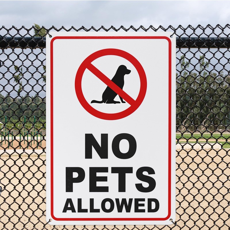 M METERXITY 1-Pack No Pets Allowed Sign, 12 x 8