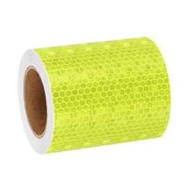 MECCANIXITY Reflective Tape, 3 Inch x 16 ft Self-Adhesive Trailer Reflector Tape Waterproof Warning Safety Sticker High Visibility Night Reflectors for Bikes Cars, Fluorescent Yellow