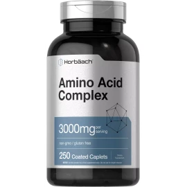 Horbäach Amino Acid Complex 3000mg | 250 Caplets | Non-GMO, Gluten Free | by Horbaach