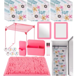 Patelai 26 Pcs Locker Accessories Magnetic Locker Wallpaper Back to School Essentials for Girls Dormitory Organizer and Decorating Kit(Light Pink,Bow)