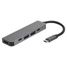 5in1 USBC to TypeC 3 USB 3.0 Hub HDMI Ethernet Mini SDTF OTG Adapter for Thunderbolt 3