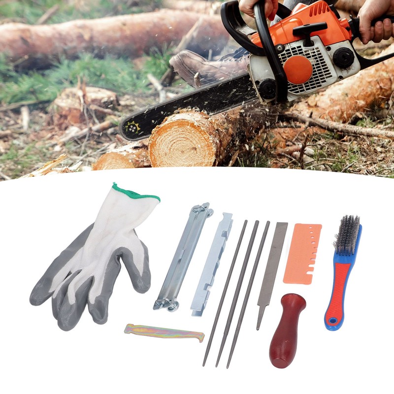 12Pcs Chainsaw Sharpener File Chain Saw Teeth Sharpening Tool Set