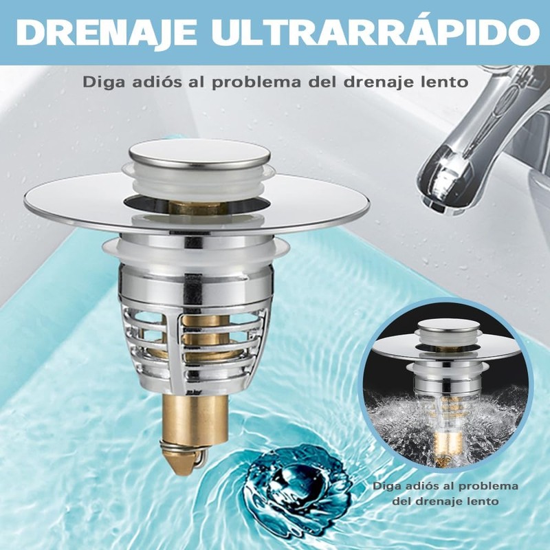 Tapón Universal Fregadero de Baño, 99% Aptos (27-41mm)（Negro）