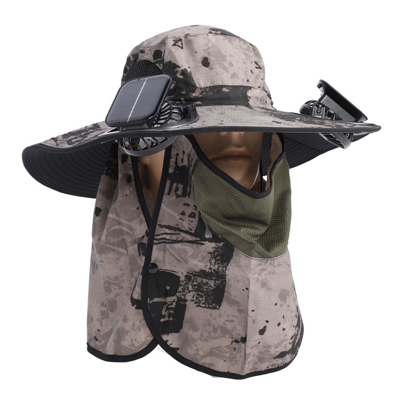 Wide Brim Solar Fan Hat Outdoor Fishing Sunscreen Quick Drying