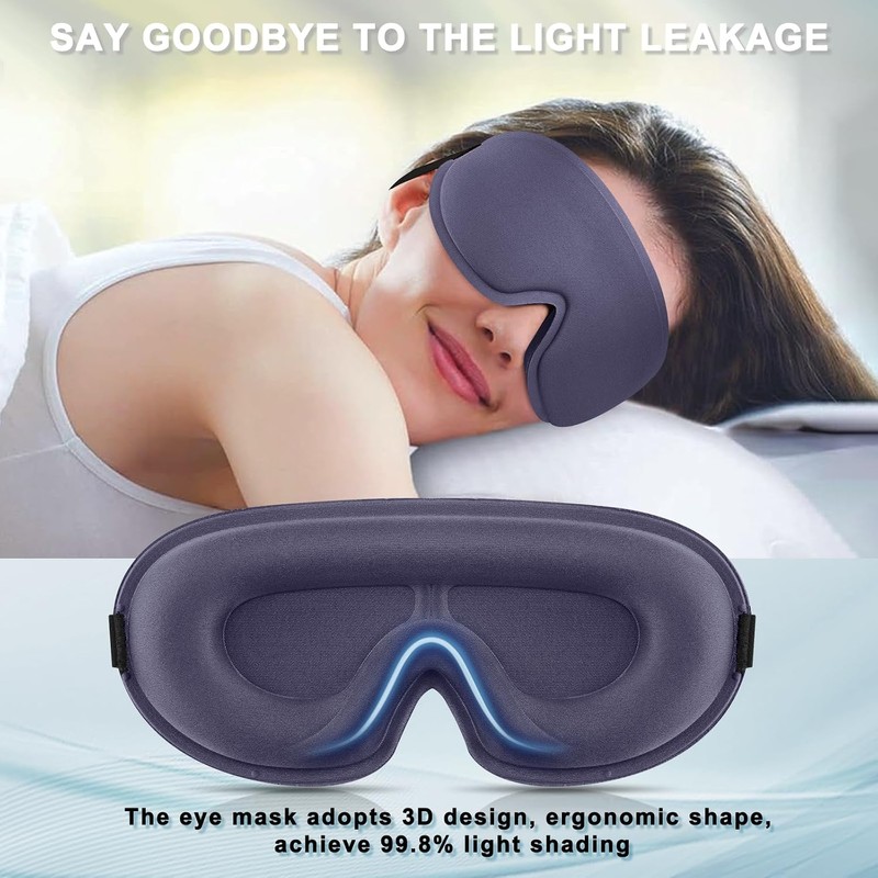 2 Piezas Antifaz para Dormir, Antifaz 3D Con Oscurecimiento Total