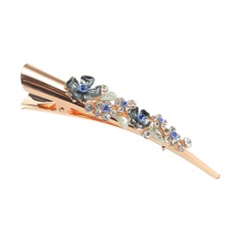 Healeved Vintage Flower Hair Clip for Women Elegant Rhinestone Alligator Hair Pin for Weddings and Parties Alloy Design