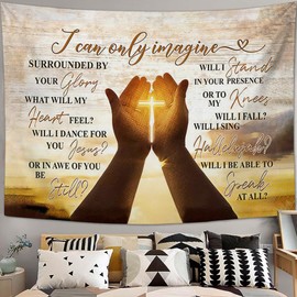 Jerkboo Christian Tapestry for Bedroom Christian Decor Jesus Tapestries Wall Hanging I Can Only Imagine Home & Dorm Decor
