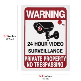 Linkidea Video Surveillance Sign, No Trespassing & Security Warning, Surveillance Camera-Recording Sign for Home, Company, and Property safety in public areas (2 PCS)