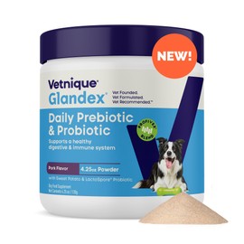 Vetnique Vetnique Glandex Daily Probiotics for Dogs with Prebiotics to Support Gut Health with Fiber and Digestive Enzymes, Probiotic Chews or Powders (4.25oz Powder, Pork Powder)