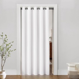 PANELSBURG Sliding Door Curtains 60 inches Wide by 80 Inch Length,Patio Door Curtain Blinds for Sliding Glass Doors or Closet Doors,1 Panel,White