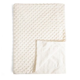 david's kids Minky Baby Blanket for Boys Girls Neutral, Soft Lightweight Micro Fleece Blanket with Double Layer, Dotted Backing, Receiving Blanket for Newborns, 30x40 Inches, Cream