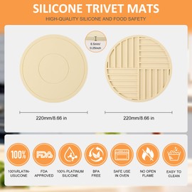 Tapetes de silicona resistentes al calor, paquete de 3 almohadillas para orejas antideslizantes multiusos para agarradores de cocina, tapete de secado, abridor de frascos, soporte de cuchara