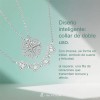 Collar Convertible Plata 925 Corazón Y Trébol De 4 Hojas