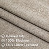 IGEMAEVE 100% Blackout Curtains for Bedroom 1 Panel, Linen Curtians