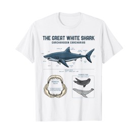 Great White Shark Anatomy Shirt - Shark Marine Biologist T-Shirt