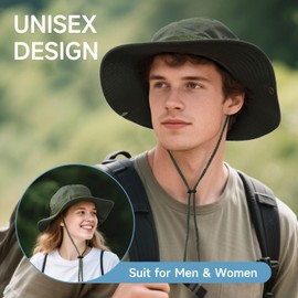BESSTEVEN Sun Hat for Men Women: Fishing Hat UV Protection Wide Brim Summer Bucket Hat Packable Foldable Boonie Cap for Fishing Hiking Travel Green